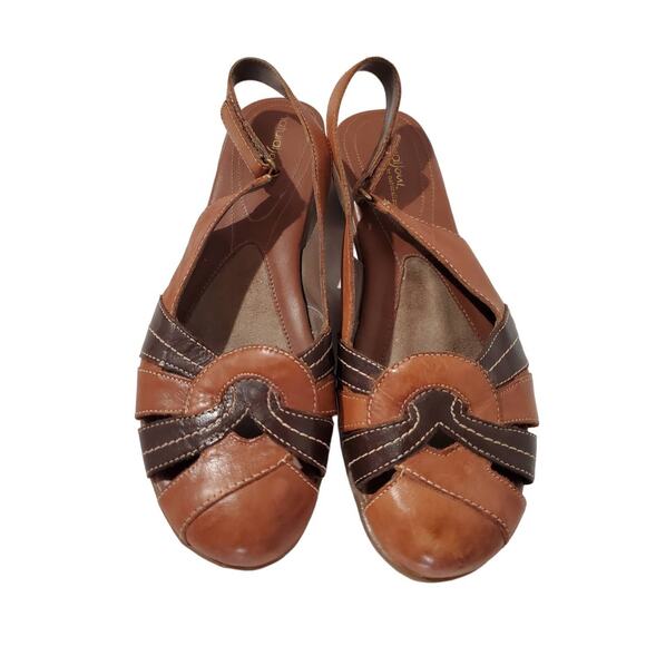 Natural Soul Naturalizer Civil Leather Slingback Sandals Womens Size 10 Comfort - Picture 1 of 11